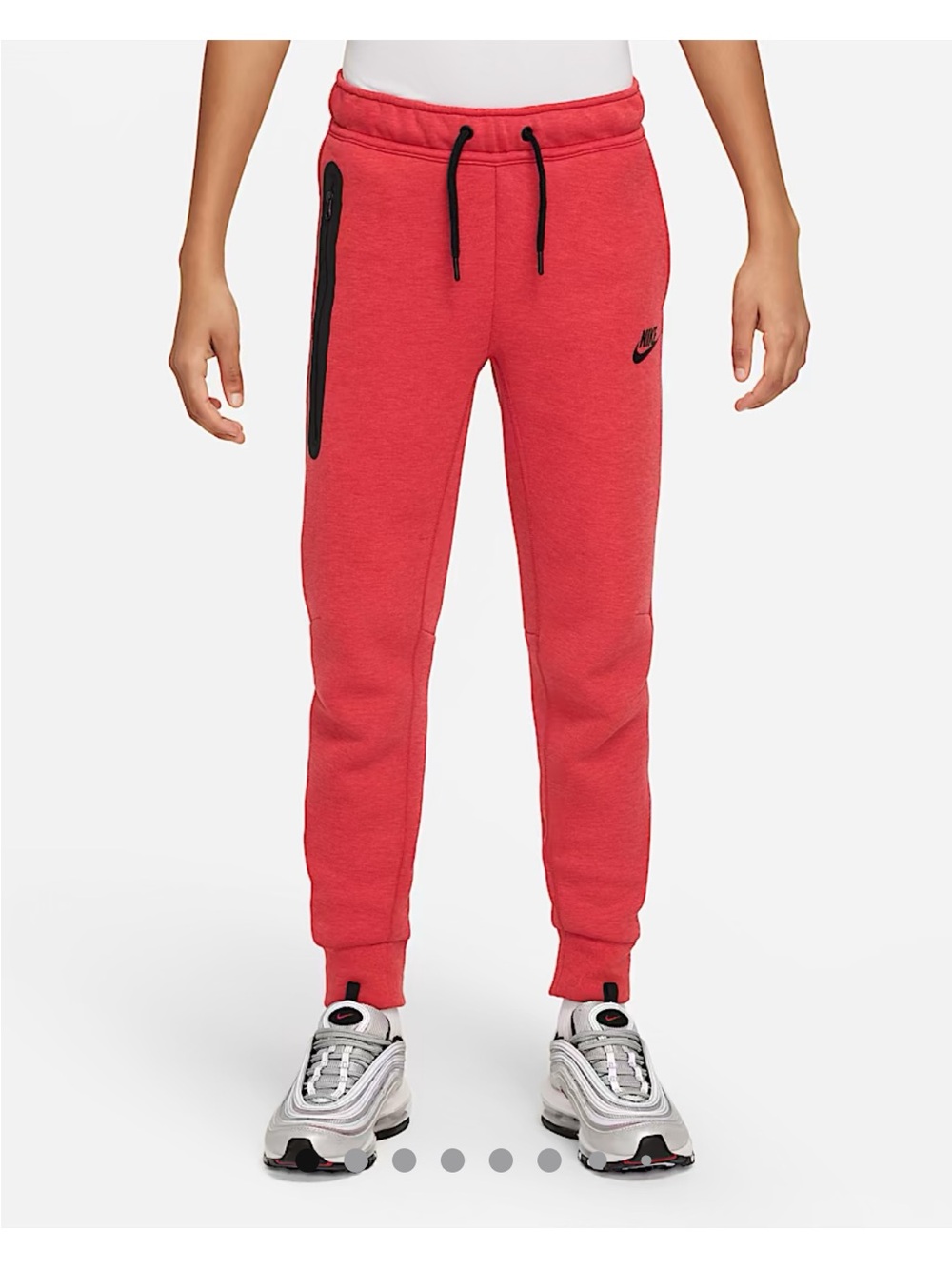 Nike Kids Red Sweatpants with Black Accents